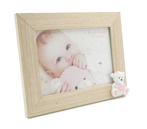 Baby Bear -puukehys 13x18 - v.pun aplikaatio - Lastenhuoneeseen ja kastelahjakehykset - 36380 - 1