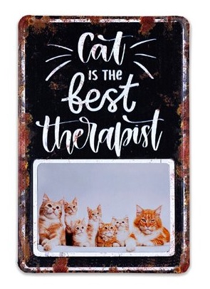 CAT is the best Therapist peltikyltti 20x30cm, MUSTA - Lemmikkiaiheiset kehykset - 39660 - 1