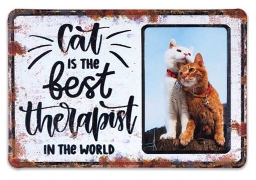 CAT is the best Therapist peltikyltti 30x20cm, valkoinen - Lemmikkiaiheiset kehykset - 38700 - 1