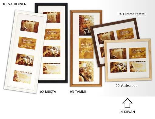 Galleriakehys HR-52 4x15x10 /32x36cm valkoinen - Monikuvakehykset - 41070 - 1