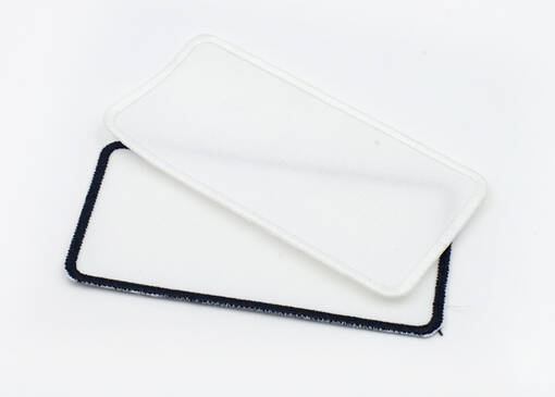 Kangasmerkki, ommeltava sk 50x100mm, valkoinen - Tekstiilit sublimaatiopainatukseen - 30460 - 1