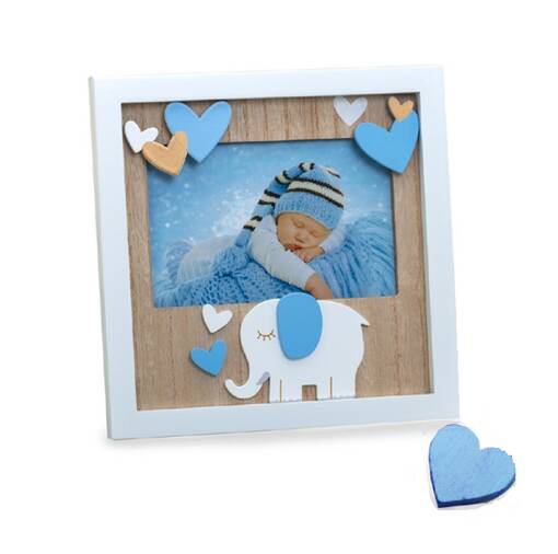 New Baby Fant 15x10 - sinikorv. elefanttikehys - Lastenhuoneeseen ja kastelahjakehykset - 40670 - 1