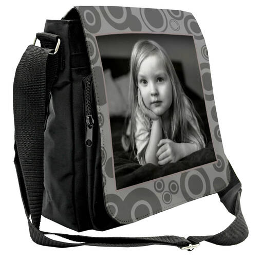 Olkalaukku keskikokoinen, 27 x 27 x 8 cm, musta - Laukut, lompakot sublimaatiopainatukseen - 26230 - 1