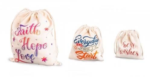 Pellavantuntuinen nyöripussi L 20x25cm, sublimoitava - Laukut, lompakot sublimaatiopainatukseen - 38450 - 1