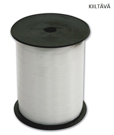 Splendene valkoinen 5mm x 500m lahjanauha -kiiltävä - Työkuoret, suurennuskuoret, pakkaustarv - 39370 - 1