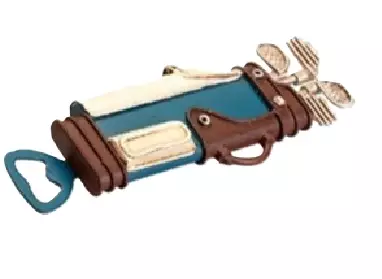 Antiikki Goflpullonavaaja magneetilla 18x16x2cm - Peltikyltit ja metallikoristeet kuville - 42540 - 1