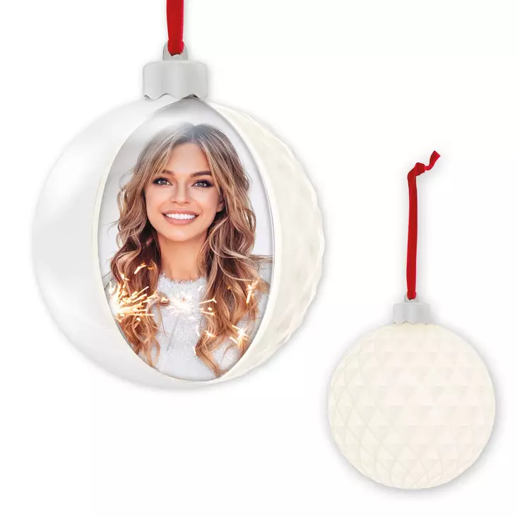 ISO 10cm kuvapallo Timantti Valkoinen (6 kpl / display) - Joulu- ja talviaiheiset tuotteet - 41390 - 1