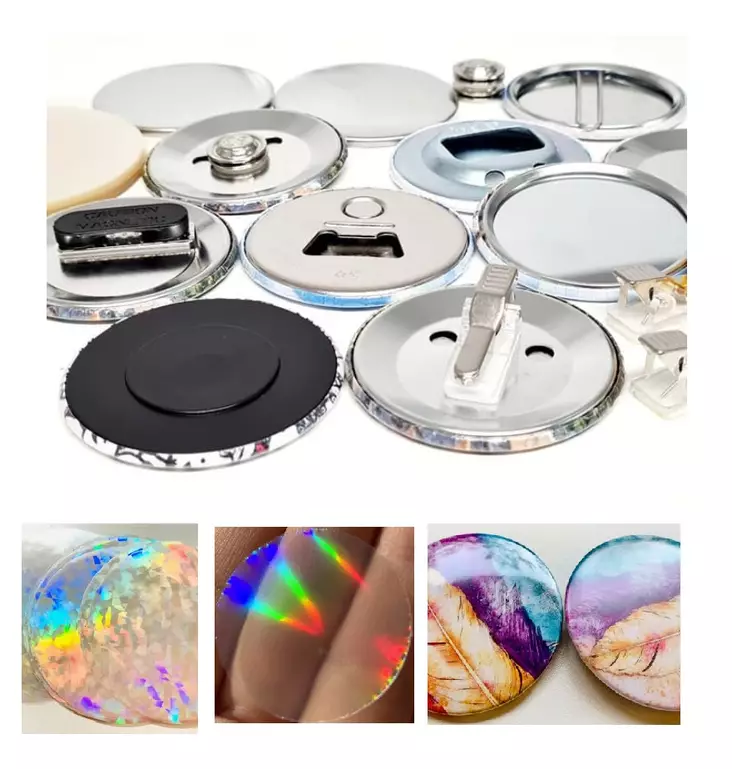 Kokeilupaketti yli 160 rintamerkkiä, folioita - 38mm - Rintamerkkilaitteet ja tarvikkeet - 41920 - 1