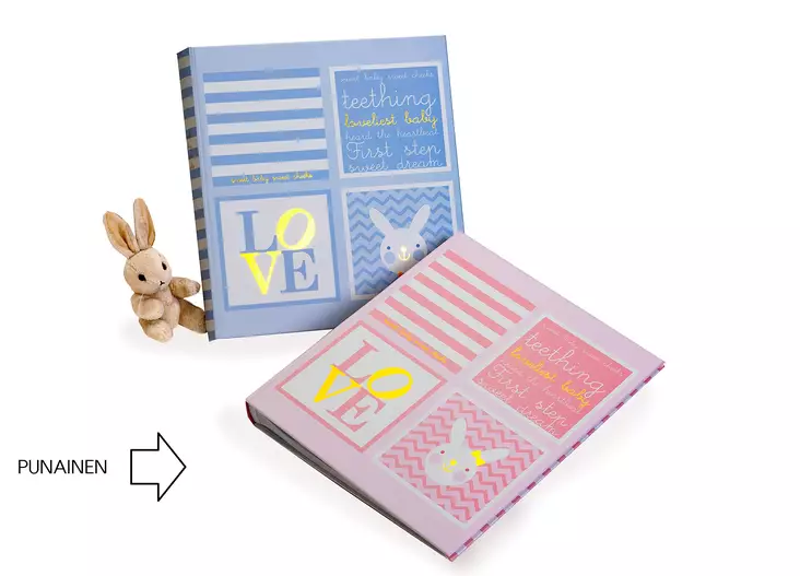 Lovely Baby lapsi-vauva-albumi 29x32cm, 60s. v.punainen - Vauva-albumit ja lapsialbumit - 42680 - 1