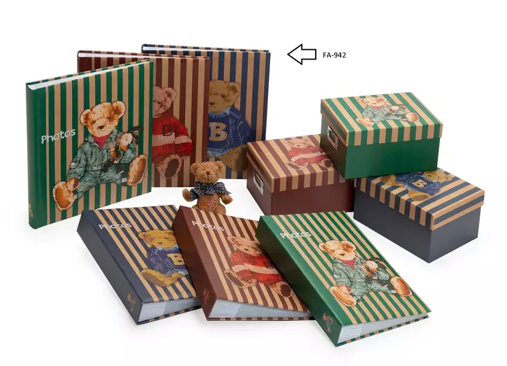 Natural Teddy Bear albumi siniraita 29x32cm-60s - Designalbumit - 42730 - 1