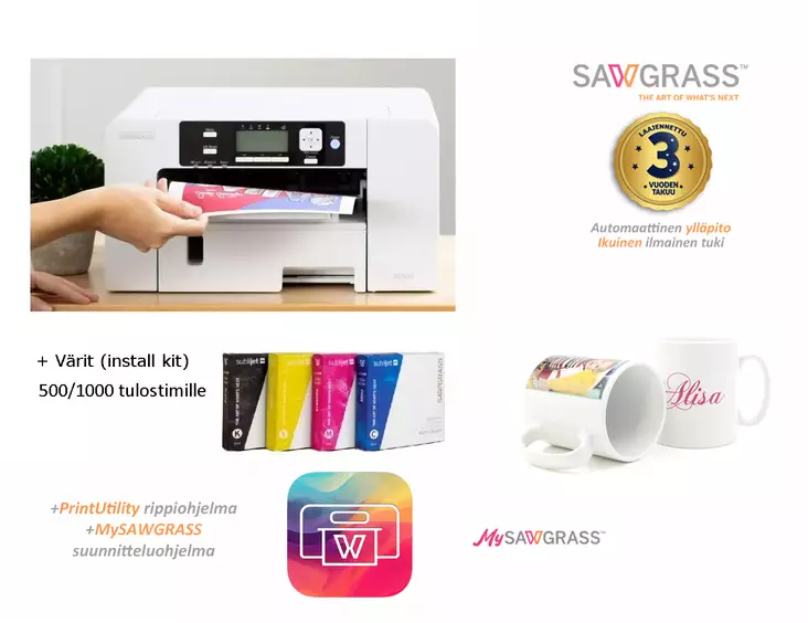 Sawgrass SG500 -sublimaatiotulostin + installvärit + ohjelmat - Sublimaatiotulostimet - 42280 - 1