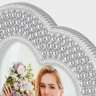 Chopin sydänkehys 5x5 kuvalle - glitter koristein - Hääkehykset, loveaiheiset kehykset - 41081 - 2