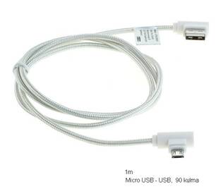 OTB Micro-USB - L-muotoinen, nylon 1m - Puhelimen johdot, sovitteet ja laturit - 37331 - 1