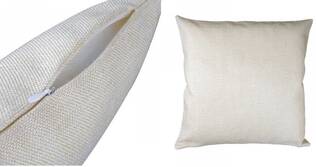 Pellavantuntuinen tyynyliina, 40 x 40 cm - luon.väri (pienempi struktuuri) - Tekstiilit sublimaatiopainatukseen - 38451 - 2