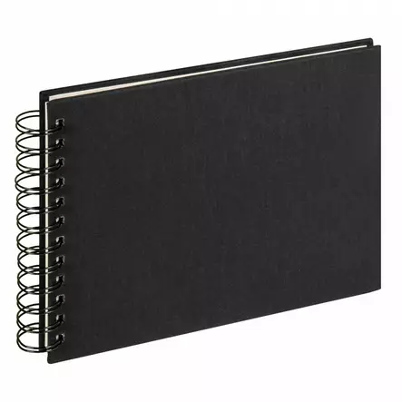 Cloth classic kangas spiraalialbumi musta 23x17 cm, 40 valk. kart.sivua - Spiraali- ja tarra-albumit valokuville - 41841 - 1
