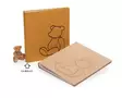 Baby Bear albumi, 29x32cm 60s, okra, ruskea nalle samettipinta (FA-800B) - Vauva-albumit ja lapsialbumit - 41441 - 1