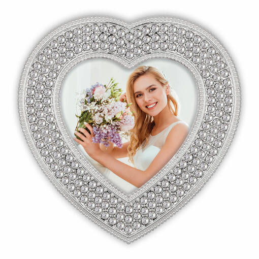 Chopin sydänkehys 5x5 kuvalle - glitter koristein - Hääkehykset, loveaiheiset kehykset - 41081 - 1
