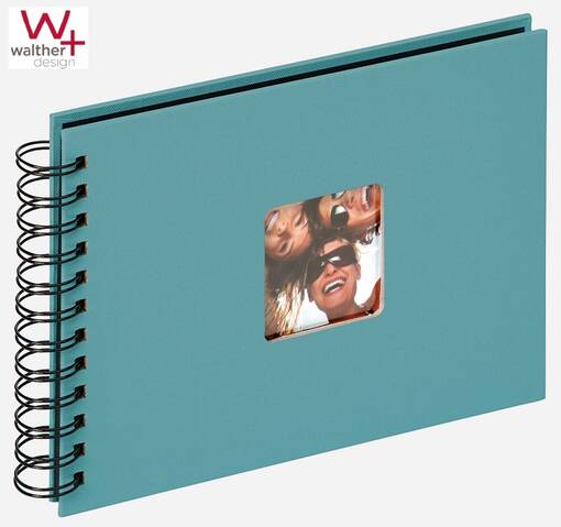 Fun Spiraalialbumi petrooli 23x17 cm, 40 mustaa kart.sivua - Valokuva-albumit mustilla sivuilla - 36601 - 1