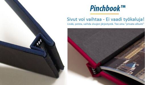Kuvakirja Pinchbook 20x25 (20,3x25,3) vaaka- kuva-aukolla -tarjouserä - Samettikansiot ja canvaskansiot - 36751 - 1