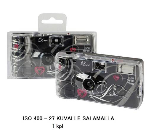 Love Black kertakäyttökamera 400/27 salamalla - kertis - Kertakäyttökamerat, filmikamerat - 41051 - 1