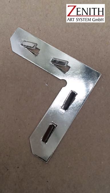 Lyöntikiinnityskulmat alu-profiileille (100kpl) - Pohjustuslevyt, ripustus, teipit, spray - 35061 - 1