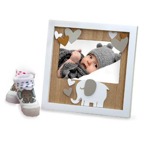 New Baby Fant 15x10 - harmaa korv. elefanttikehys - Lastenhuoneeseen ja kastelahjakehykset - 40671 - 1