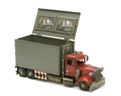 Rekka - iso kehys säilytyslipas 36x12x16cm - pun/harmaa - Peltikyltit ja metallikoristeet kuville - 36801 - 1