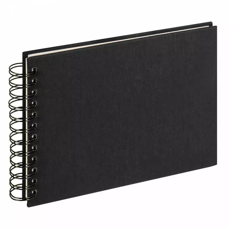 Cloth classic kangas spiraalialbumi musta 23x17 cm, 40 valk. kart.sivua - Spiraali- ja tarra-albumit valokuville - 41841 - 1