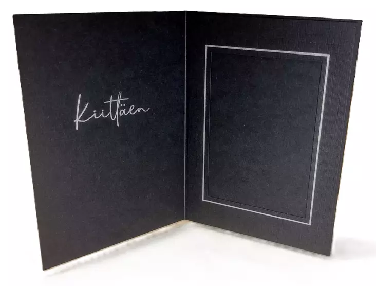 Kiitoskortti 65x95 Musta, Kiittäen - moderni fontti - Kiitoskortit ja kartonkikansiot - 42451 - 1