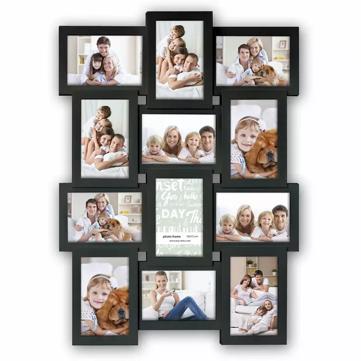 MULTIPLE musta monikuvakehys 12x 10x15 (44,5x58,5) - Monikuvakehykset - 41981 - 1