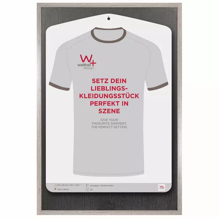 Stockholm 60x90 harmaa tilakehys pleksilasilla - pelipaidalle - Tilakehykset - 40601 - 1