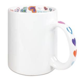 Aihe muki "Love You" - sisäosa ja kahva painettu - Mukit, astiat sublimaatiopainatukseen - 40402 - 2