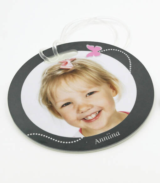 Laukkumerkki pyöreä 102mm, kaksipuolinen - Avaimenperät, magneetit, merkit - 36102 - 1