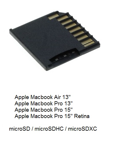 OTB sovite Apple Mackbook - Micro SD - SD-kortit ja MicroSD-kortit - 36422 - 1