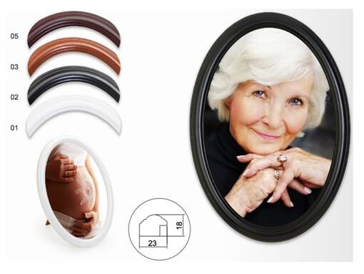 Ovaali puukehys 13x18 musta - Soikeat ovaalit valokuvakehykset - 35162 - 1