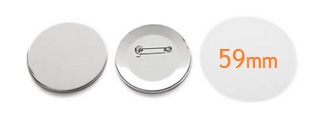 Rintamerkki 59mm - neulalla (100kpl) - Rintamerkkilaitteet ja tarvikkeet - 37442 - 1