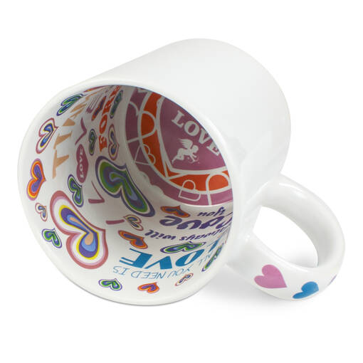 Aihe muki "Love You" - sisäosa ja kahva painettu - Mukit, astiat sublimaatiopainatukseen - 40402 - 1