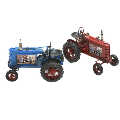Traktori 25x13x17cm- sininen - Peltikyltit ja metallikoristeet kuville - 27442 - 1