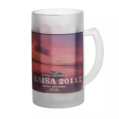 Lasinen tuoppi 0,5L, satinoidulla pinnalla - me 2 kpl - tarjouserä - Uusia painotuotteita - 26062 - 1