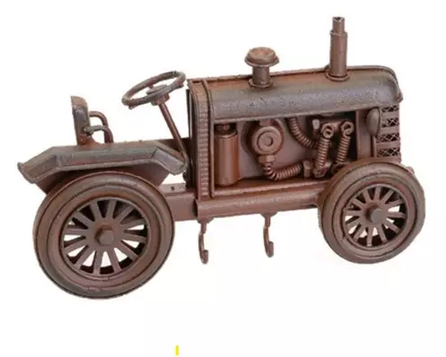 Traktori ruskea 17cm x 10cmx 3 ,5cm - Peltikyltit ja metallikoristeet kuville - 42542 - 1