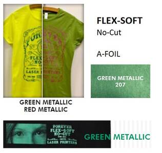 Flex-Soft No-Cut A3 Green Metallic 207 - Flex-Soft laser- ja valkotulostimille - 35643 - 2