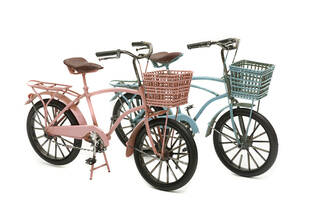 Polkupyörä korilla - v.pun. 27x11x17 - Peltikyltit ja metallikoristeet kuville - 36803 - 2