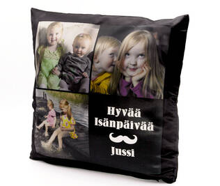 Tyynyliina musta 45x45cm, valkoinen painoala - Tekstiilit sublimaatiopainatukseen - 36243 - 1