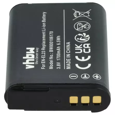 Akku Nikon EN-EL23 yhteensopiva, 1700mAh - B700, P600, P610, P900, S810, S810C - Kamera- ja videoakut - 42943 - 2