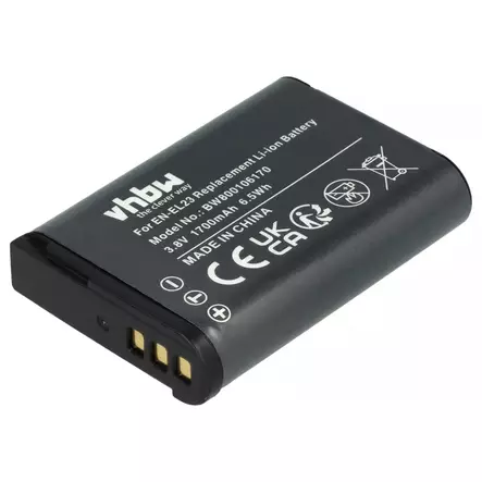 Akku Nikon EN-EL23 yhteensopiva, 1700mAh - B700, P600, P610, P900, S810, S810C - Kamera- ja videoakut - 42943 - 1