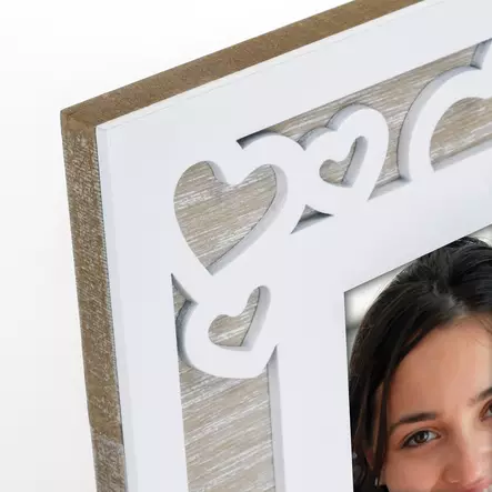 Sofia 10x15 sydänmillä koristeltu puukehys - Hääkehykset, loveaiheiset kehykset - 41743 - 2
