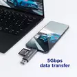 Dual end SD- microSD ikortinlukija USB 3.2 Type A ja USB-C - Kortinlukijat, kovalevyt, kotelot - 42693 - 2