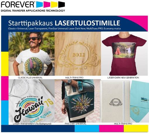FOREVER LASER Basic starttisetti - Siirtopaperit lasertulostimille - 39873 - 1