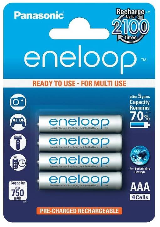 Panasonic Eneloop AAA NiMH 750 mAh - 4-PACK - Paristot ja nappiparistot - 35053 - 1