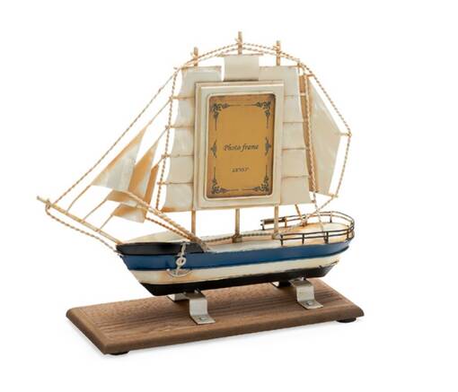 Purjelaiva 27,5x10x14,5cm - kuvakehyksellä - Peltikyltit ja metallikoristeet kuville - 39993 - 1